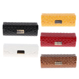 Maxbell PU Leather Single Lipstick Case Holder Storage Box w/Mirror for Purse Yellow