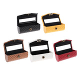 Maxbell PU Leather Single Lipstick Case Holder Storage Box w/Mirror for Purse Yellow