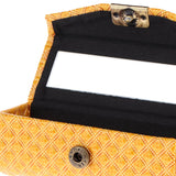 Maxbell PU Leather Single Lipstick Case Holder Storage Box w/Mirror for Purse Yellow