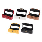 Maxbell PU Leather Single Lipstick Case Holder Storage Box w/Mirror for Purse Yellow