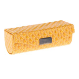 Maxbell PU Leather Single Lipstick Case Holder Storage Box w/Mirror for Purse Yellow