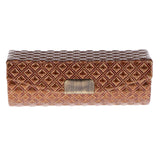Maxbell PU Leather Single Lipstick Case Holder Storage Box w/Mirror for Purse Brown