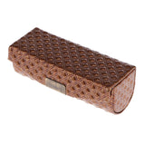 Maxbell PU Leather Single Lipstick Case Holder Storage Box w/Mirror for Purse Brown