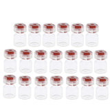 Maxbell 20Pcs Empty Sealed Sterile Serum Powder Vials Bottle Container Wine Red Lids