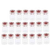 Maxbell 20Pcs Empty Sealed Sterile Serum Powder Vials Bottle Container Wine Red Lids