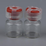 Maxbell 20Pcs Empty Sealed Sterile Serum Powder Vials Bottle Container Wine Red Lids