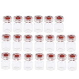 Maxbell 20Pcs Empty Sealed Sterile Serum Powder Vials Bottle Container Wine Red Lids