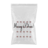 Maxbell 20Pcs Empty Sealed Sterile Serum Powder Vials Bottle Container Wine Red Lids