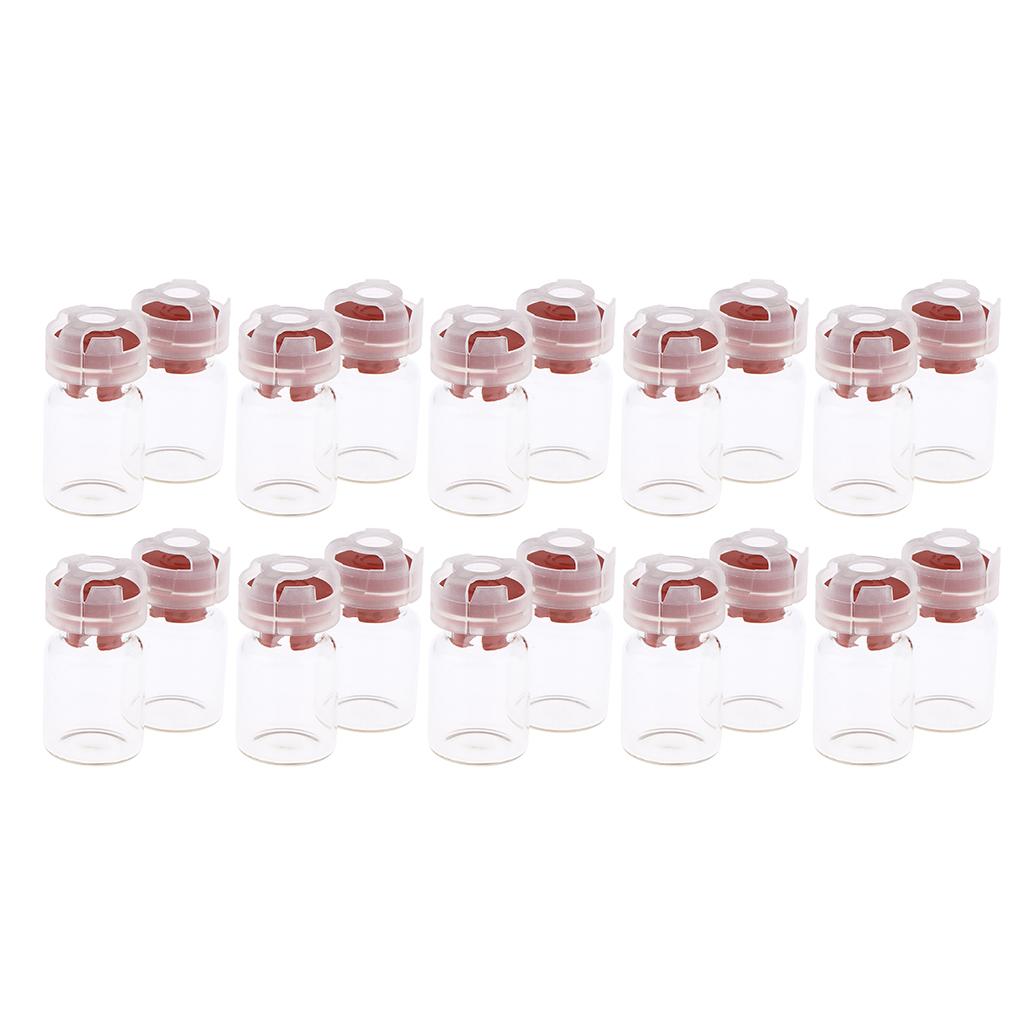 20pcs Empty Sterile Glass Sealed Serum Vials Liquid Containers 5ml Red