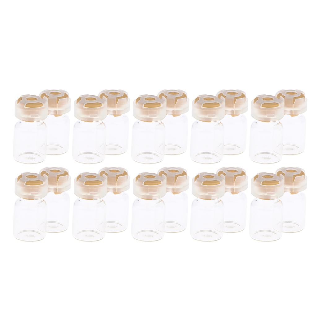 20pcs Empty Sterile Glass Sealed Serum Vials Liquid Containers 5ml Yellow