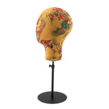 Maxbell Cork Block Mannequin Model Head Wigs Making Display w/ Adjustable Stand Yellow