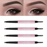 Maxbell Waterproof Eyebrow Pencil Long Lasting Dual Ends Brow Definer Pen Grey
