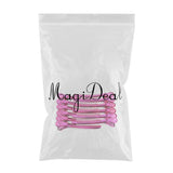 Maxbell 12Pcs Stainless Duck Sectioning Clips Barber Haircut Styling Clamps Rose Red