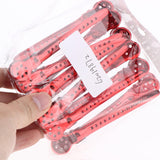 Maxbell 12Pcs Stainless Duck Sectioning Clips Barber Haircut Styling Clamps Red