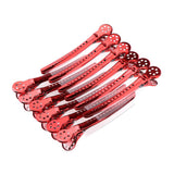 Maxbell 12Pcs Stainless Duck Sectioning Clips Barber Haircut Styling Clamps Red