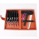 Maxbell Leather 5 Scissors Holder Bag Haircut Tools Holster Pouch Shears Case Brown