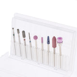 Maxbell 9Pcs Manicure Files Nail Drill Bits Electric Grinding Polishing Heads Brush