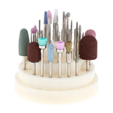 Maxbell Professional Nail Tips Grinding Heads Tungsten Nail Drill Bits Set White