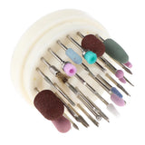 Maxbell Professional Nail Tips Grinding Heads Tungsten Nail Drill Bits Set White
