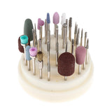Maxbell Professional Nail Tips Grinding Heads Tungsten Nail Drill Bits Set White