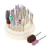Maxbell Professional Nail Tips Grinding Heads Tungsten Nail Drill Bits Set White