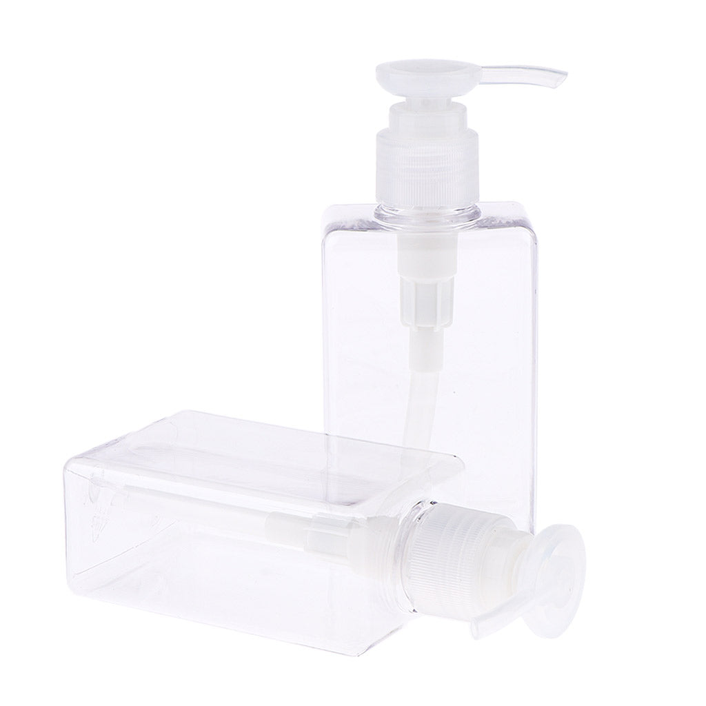 2 Pcs 150mL Empty PET Shampoo Conditioner Pump Bottles Container Translucent