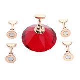 Maxbell 5pcs Magnet Nail Art Tips Stand Practice Display DIY Holder with Base Red