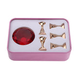 Maxbell 5pcs Magnet Nail Art Tips Stand Practice Display DIY Holder with Base Red