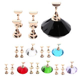 Maxbell 5pcs Magnet Nail Art Tips Stand Practice Display DIY Holder with Base Red