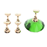 Maxbell 5pcs Magnet Nail Art Tips Stand Practice Display DIY Holder with Base Green