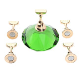 Maxbell 5pcs Magnet Nail Art Tips Stand Practice Display DIY Holder with Base Green