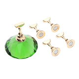 Maxbell 5pcs Magnet Nail Art Tips Stand Practice Display DIY Holder with Base Green