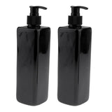 Maxbell 2Pcs Empty Plastic Shampoo Bottles with Lotion Pumps 500ML Black Pump