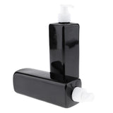 Maxbell 2Pcs Empty Plastic Shampoo Bottles with Lotion Pumps 500ML White Pump