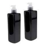 Maxbell 2Pcs Empty Plastic Shampoo Bottles with Lotion Pumps 500ML Clear Pump