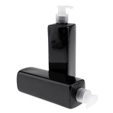 Maxbell 2Pcs Empty Plastic Shampoo Bottles with Lotion Pumps 500ML Clear Pump