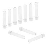 Maxbell 10pcs 40ml Clear PET Plastic Test Tubes with Screw Caps (25x140mm) White