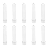Maxbell 10pcs 40ml Clear PET Plastic Test Tubes with Screw Caps (25x140mm) White