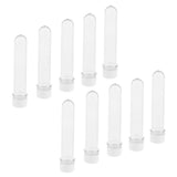 Maxbell 10pcs 40ml Clear PET Plastic Test Tubes with Screw Caps (25x140mm) White