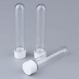 Maxbell 10pcs 40ml Clear PET Plastic Test Tubes with Screw Caps (25x140mm) White