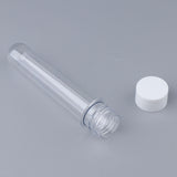 Maxbell 10pcs 40ml Clear PET Plastic Test Tubes with Screw Caps (25x140mm) White
