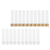 Maxbell 10pcs 40ml Clear PET Plastic Test Tubes with Screw Caps (25x140mm) White
