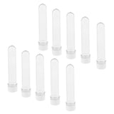 Maxbell 10pcs 40ml Clear PET Plastic Test Tubes with Screw Caps (25x140mm) White