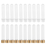Maxbell 10pcs 40ml Clear PET Plastic Test Tubes with Screw Caps (25x140mm) White