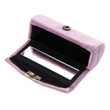 Maxbell Velveteen Lip Gloss Box Lipstick Storage Case Container w/ Mirror for Purse Pink