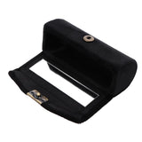 Maxbell Velveteen Lip Gloss Box Lipstick Storage Case Container w/ Mirror for Purse Black