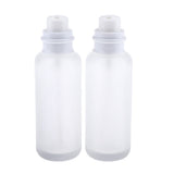 Maxbell 2pcs Empty Refillable Frosted Glass Pump Press Bottles for Emulsion 110ml