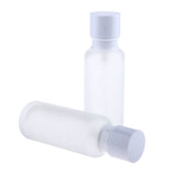 Maxbell 2pcs Empty Refillable Frosted Glass Pump Press Bottles for Emulsion 110ml