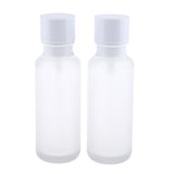 Maxbell 2pcs Empty Refillable Frosted Glass Pump Press Bottles for Emulsion 110ml