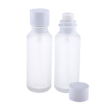Maxbell 2pcs Empty Refillable Frosted Glass Pump Press Bottles for Emulsion 110ml